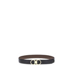 Ferragamo Black Calf Leather Bos Taurus Belt
