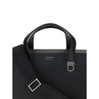 Ferragamo Black Calf Leather Bos Taurus Briefcase
