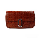 Marc Jacobs The Mini Shoulder Bag Spice Brown Embossed Leather Crossbody Bag