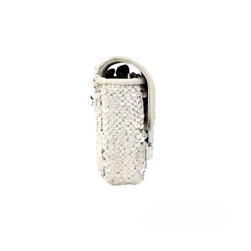 Marc Jacobs The Mini J Marc Shoulder Bag Cream Sequined Crossbody Bag