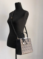 Marc Jacobs Mini Grind Signet Printed Leather Crossbody Tote Handbag Purse
