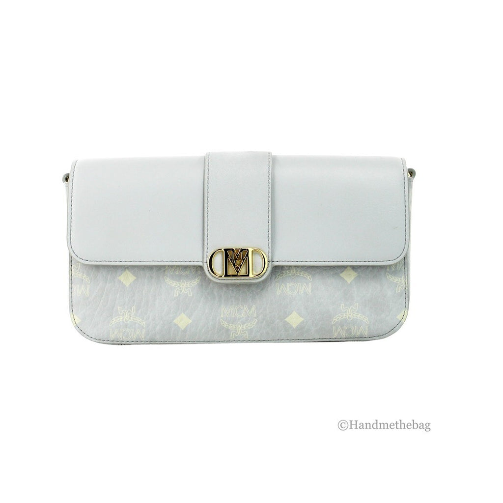 MCM Small Mode Travia Pebbled Visetos Leather Shoulder Crossbody Clutch Bag