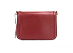 Marc Jacobs Medium Metal Signet Syrah Smooth Leather Flap Crossbody Purse Bag