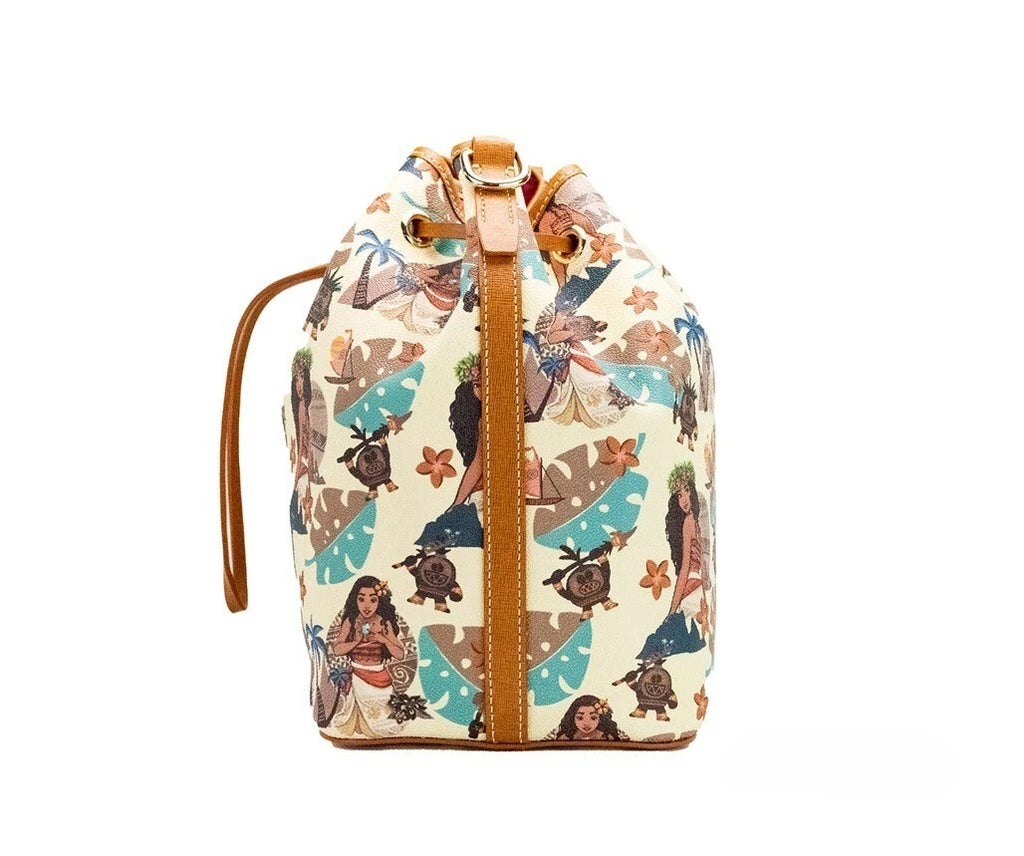 Dooney & Bourke Disney Medium Moana Coated Cotton Bucket Crossbody Bag Purse