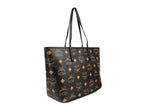 MCM Aren Black Leather Shoulder Tote Bag