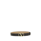 Valentino Garavani Black Calf Leather Bos Taurus Regular Belt