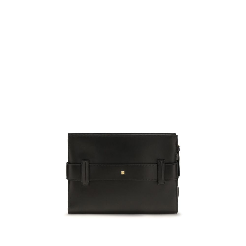 Balmain Black Lamb Ovis Aries Clutch Bag