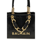 Balmain Black Calf Leather Bos Taurus Shoulder Bag