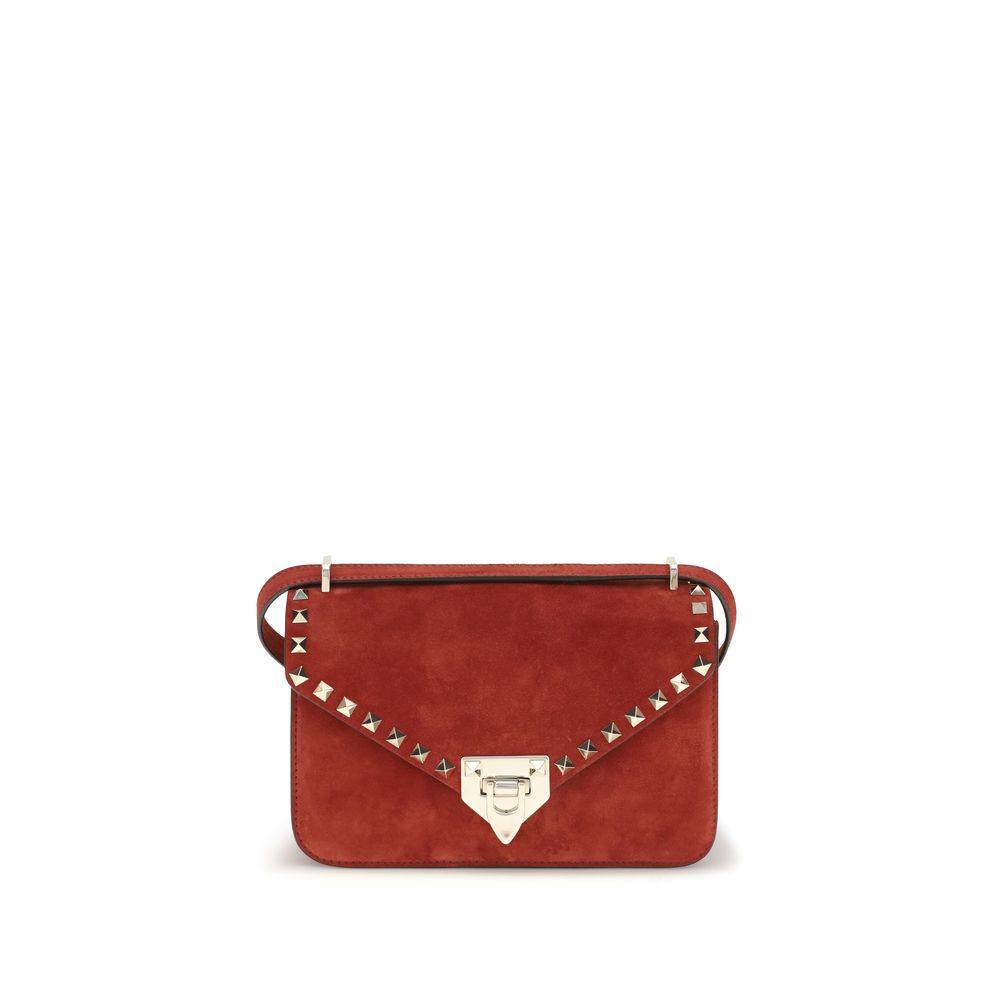 Valentino Garavani Red Suede Leather Shoulder Bag