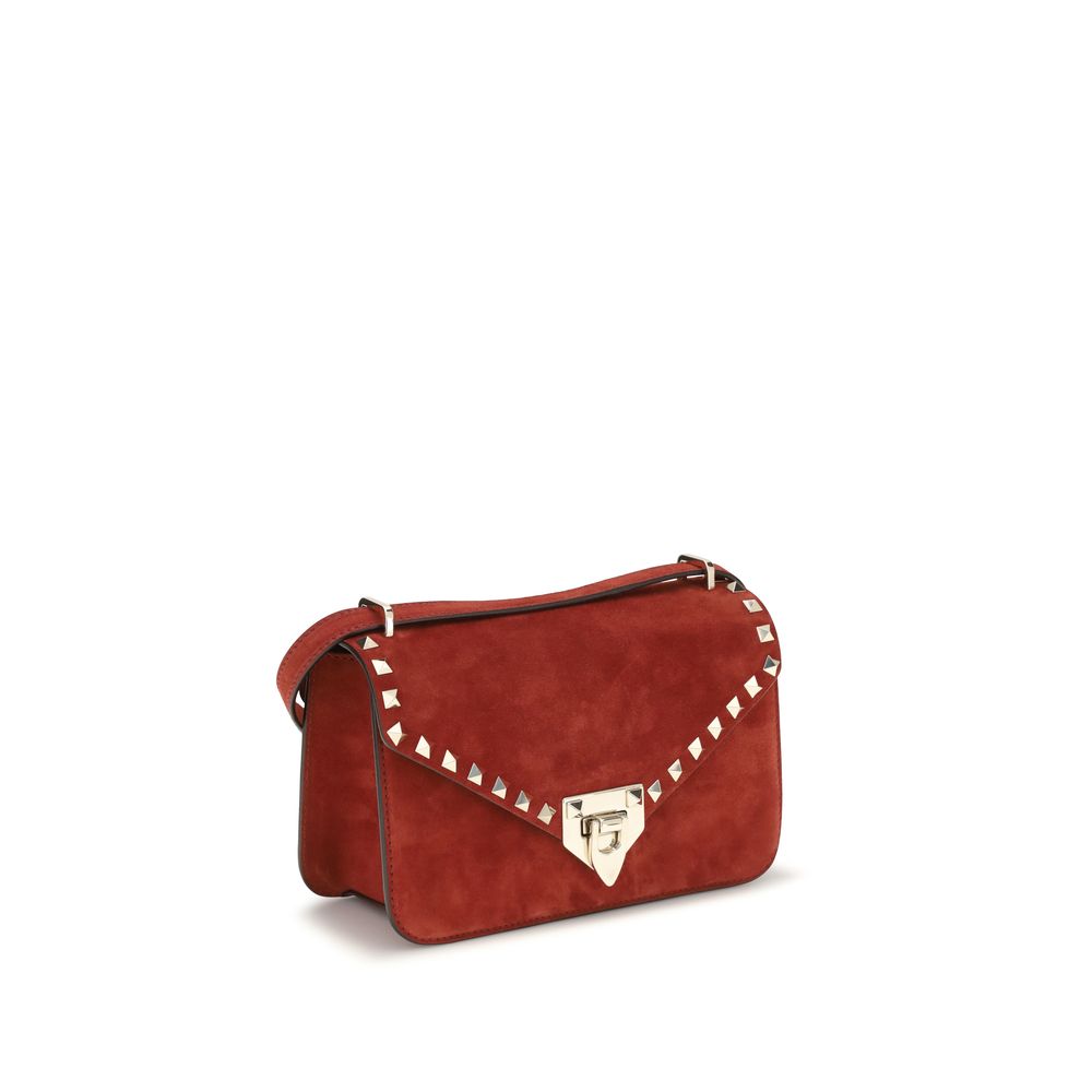Valentino Garavani Red Suede Leather Shoulder Bag
