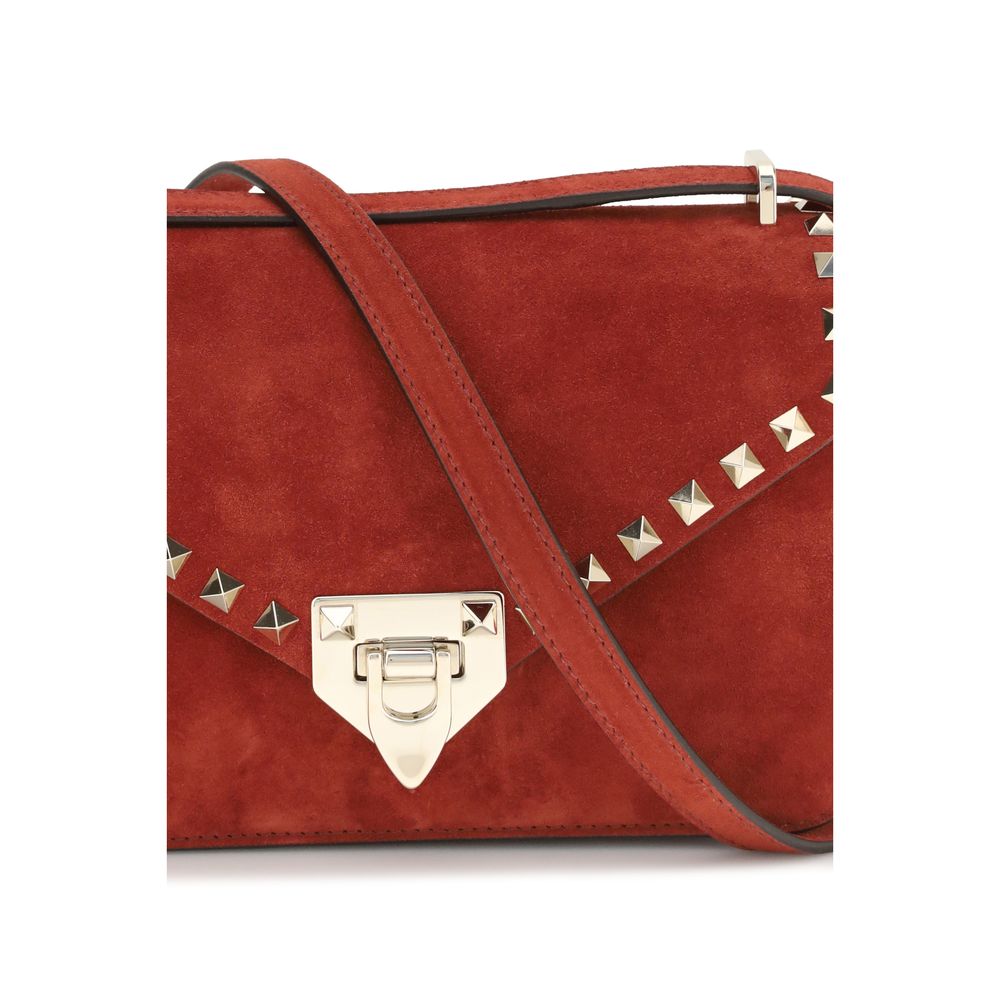 Valentino Garavani Red Suede Leather Shoulder Bag