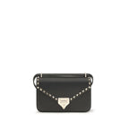 Valentino Garavani Black Calf Leather Bos Taurus Shoulder Bag