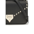 Valentino Garavani Black Calf Leather Bos Taurus Shoulder Bag
