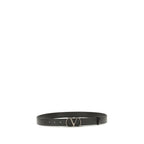Valentino Garavani Black Calf Leather Bos Taurus Regular Belt