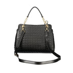 Mario Valentino Black Polyurethane Women's Bag with Adjustable Strap