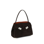 Ferragamo Brown Calf Leather Bos Taurus Shoulder Bag