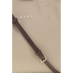 Marni Beige Calf Leather Bos Taurus Shoulder Bag