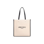 Jimmy Choo Beige Canvas Tote Bag