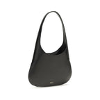 Khaite Black Calf Leather Bos Taurus Shoulder Bag
