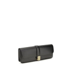 Khaite Black Calf Leather Bos Taurus Clutch Bag