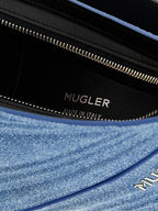 Mugler Blue Calfskin Shoulder Bag