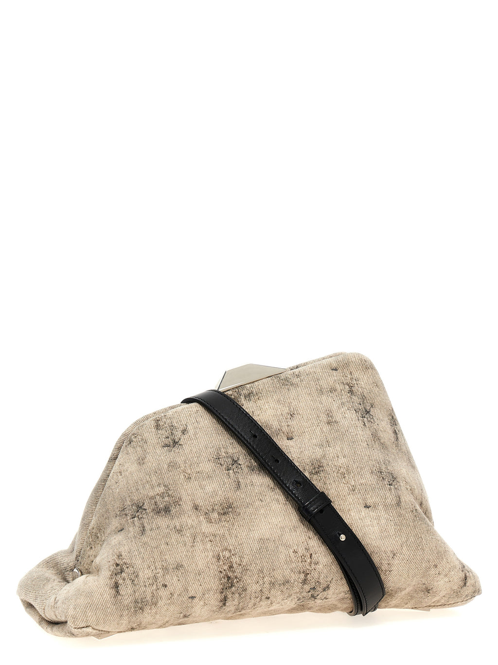 The Attico Gray Leather Clutch Bag