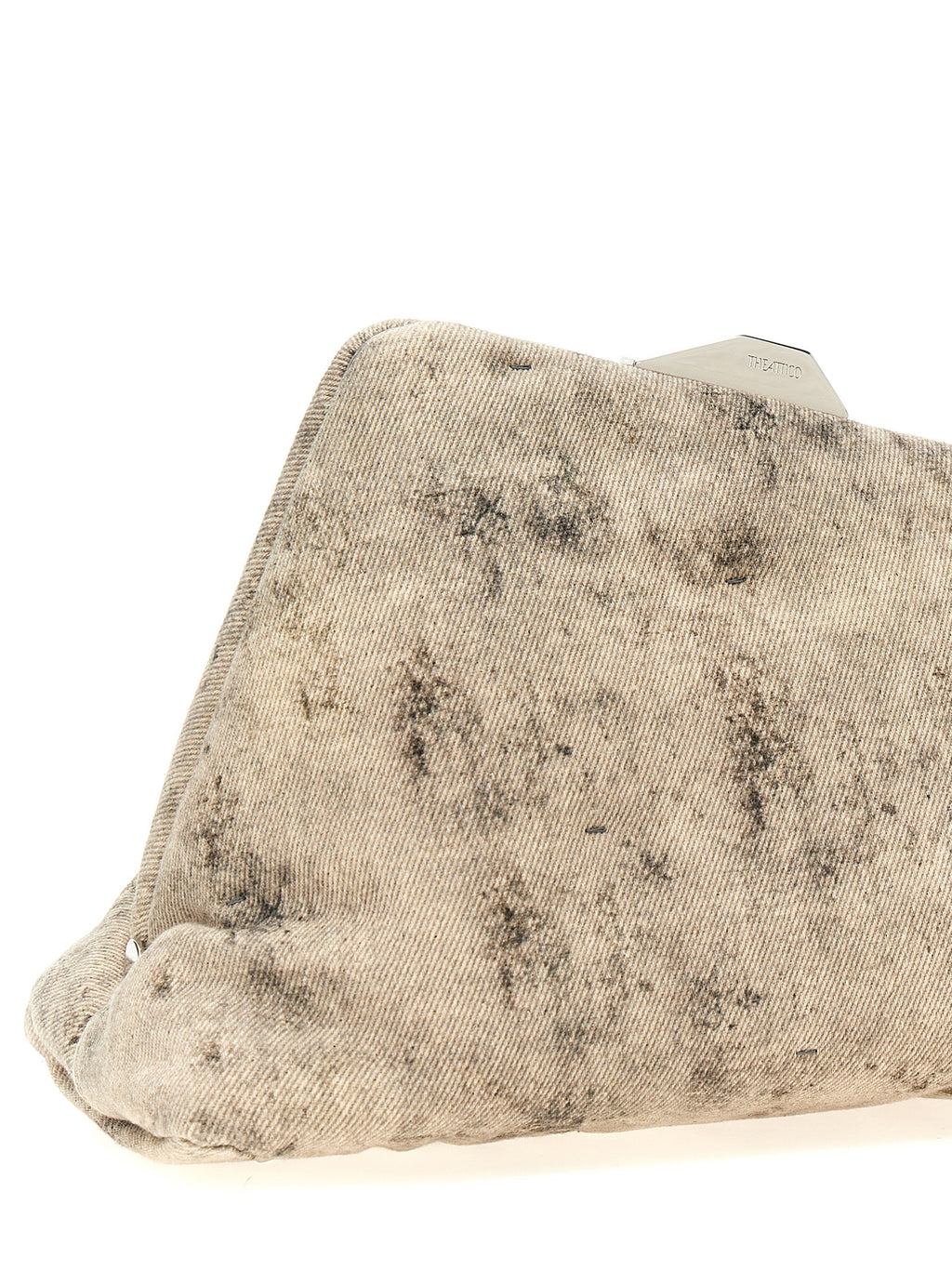 The Attico Gray Leather Clutch Bag