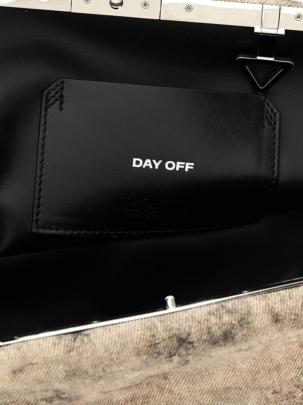 The Attico Gray Leather Clutch Bag
