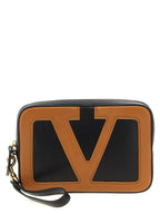 Valentino Garavani Multicolor Lamb Leather Clutch Bag
