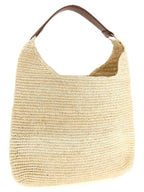 Maison Michel Brown Raffia Shoulder Bag