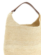 Maison Michel Brown Raffia Shoulder Bag