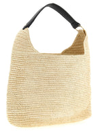 Maison Michel Beige Raffia Shoulder Bag