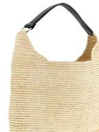Maison Michel Beige Raffia Shoulder Bag
