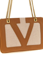 Valentino Garavani Brown Cotton Shoulder Bag