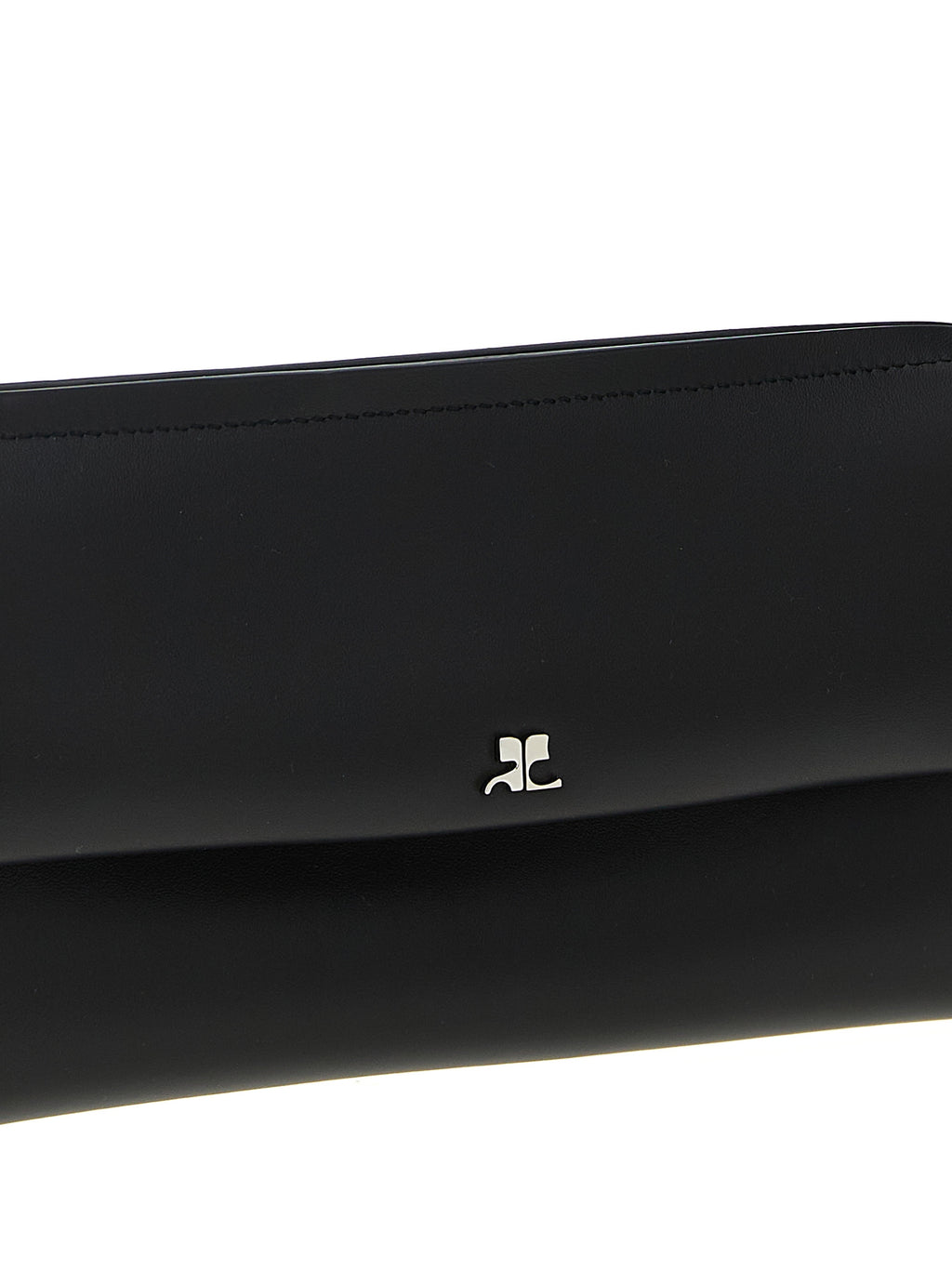 Courrèges Black Cowhide Clutch Bag