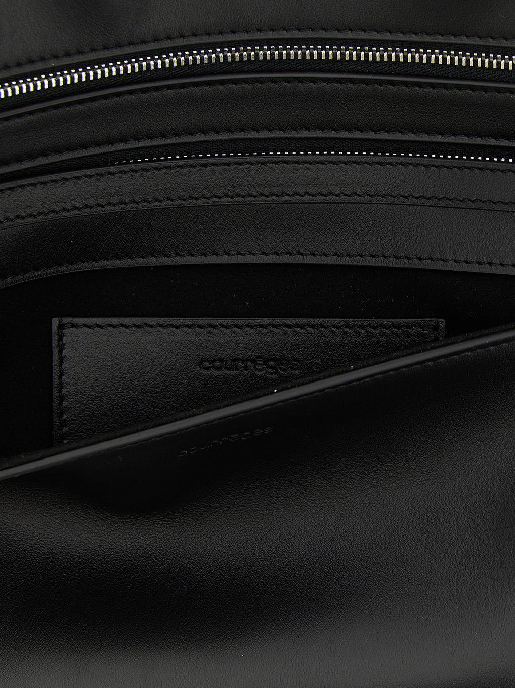 Courrèges Black Cowhide Clutch Bag