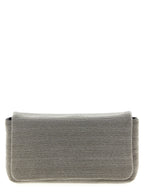 Brunello Cucinelli Silver Leather Clutch Bag