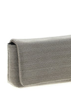 Brunello Cucinelli Silver Leather Clutch Bag