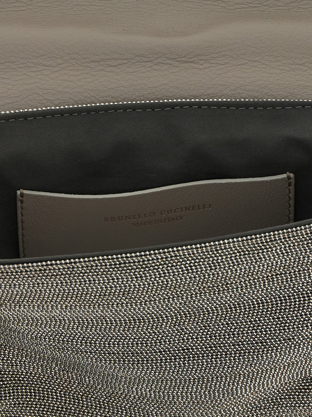 Brunello Cucinelli Silver Leather Clutch Bag