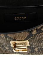 Furla Gray Goatskin Crossbody Bag