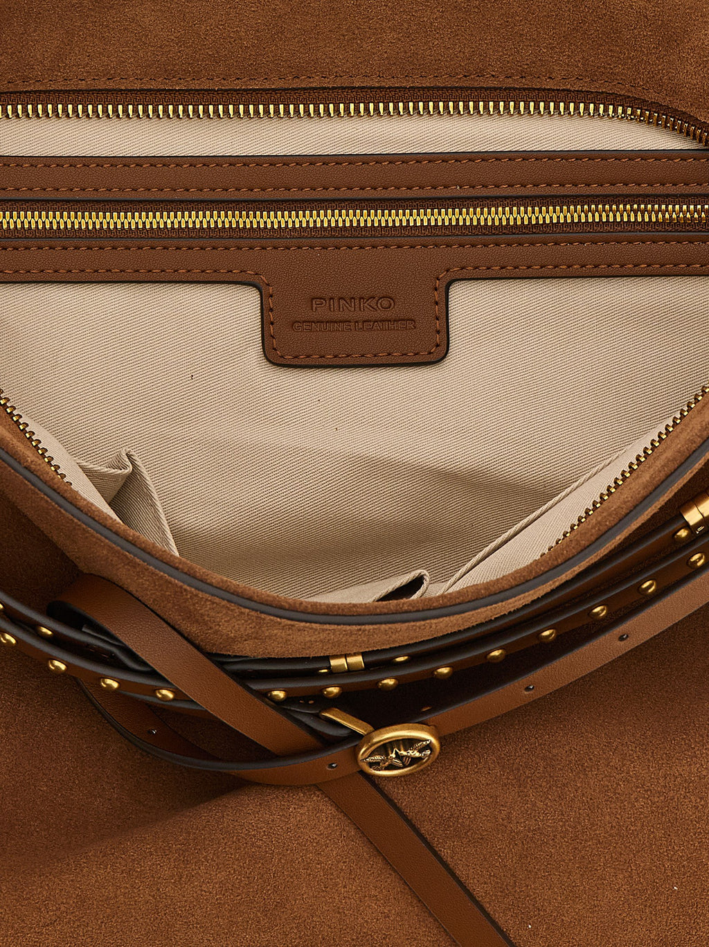 PINKO Brown Cowhide Shoulder Bag