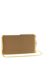 Elisabetta Franchi Beige Leather Clutch Bag