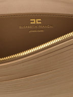 Elisabetta Franchi Beige Leather Clutch Bag