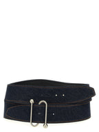 Sportmax Blue Cotton High-Waist Belt