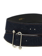 Sportmax Blue Cotton High-Waist Belt