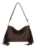 Furla Brown Lamb Leather Shoulder Bag