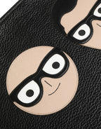Dolce & Gabbana Black #DGFamily Embellished Leather Clutch Borse Bag
