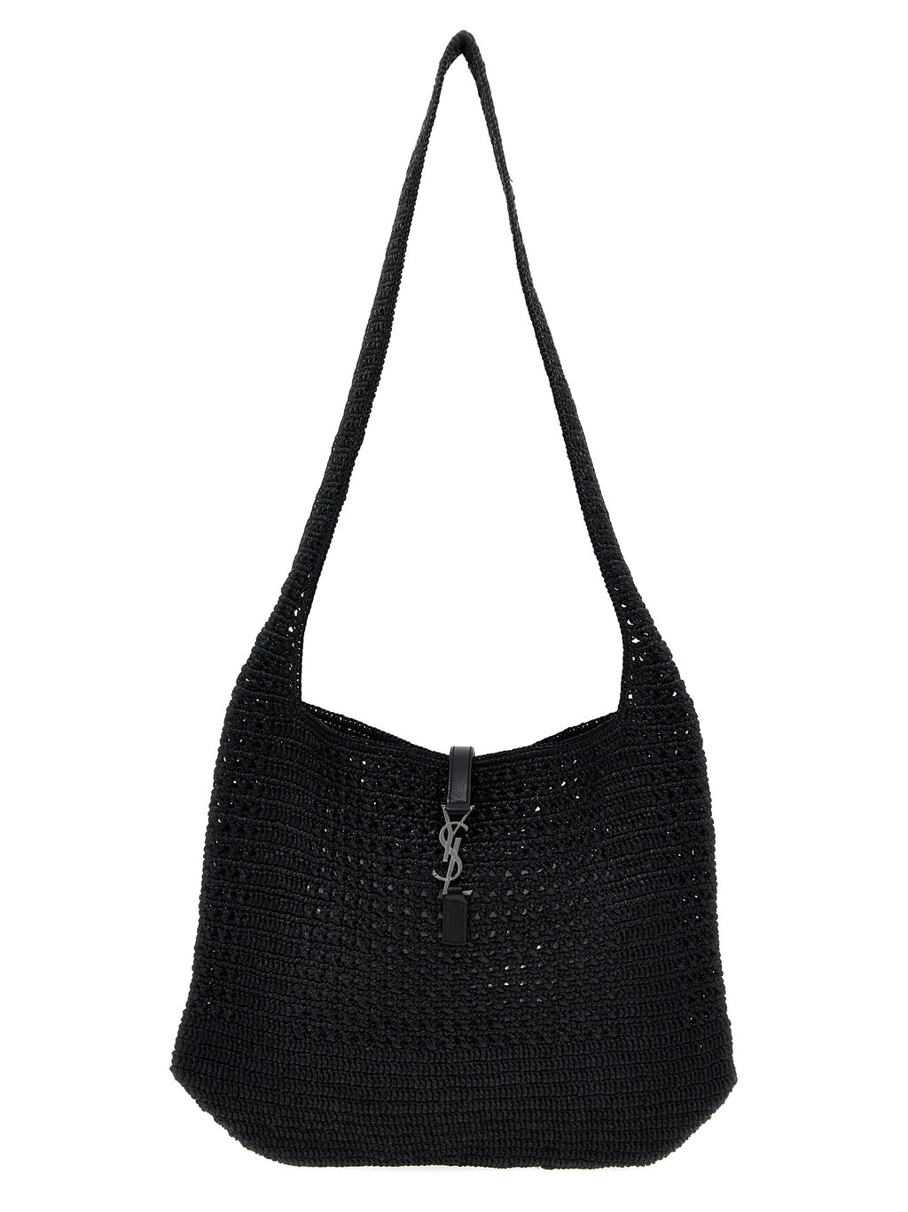 Saint Laurent Black Raffia Tote Bag