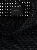 Saint Laurent Black Raffia Tote Bag