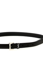 Saint Laurent Black Leather Regular Belt